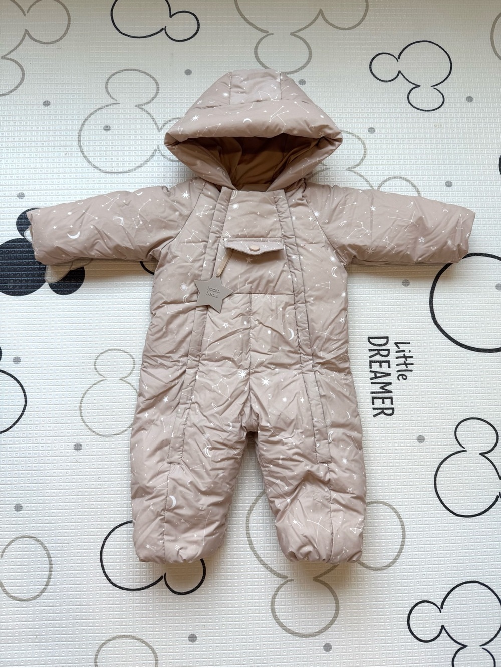 Baby Down Snowsuit Hooded Winter Puffer One-Piece Size 73cm/6-12M Retailed $65
